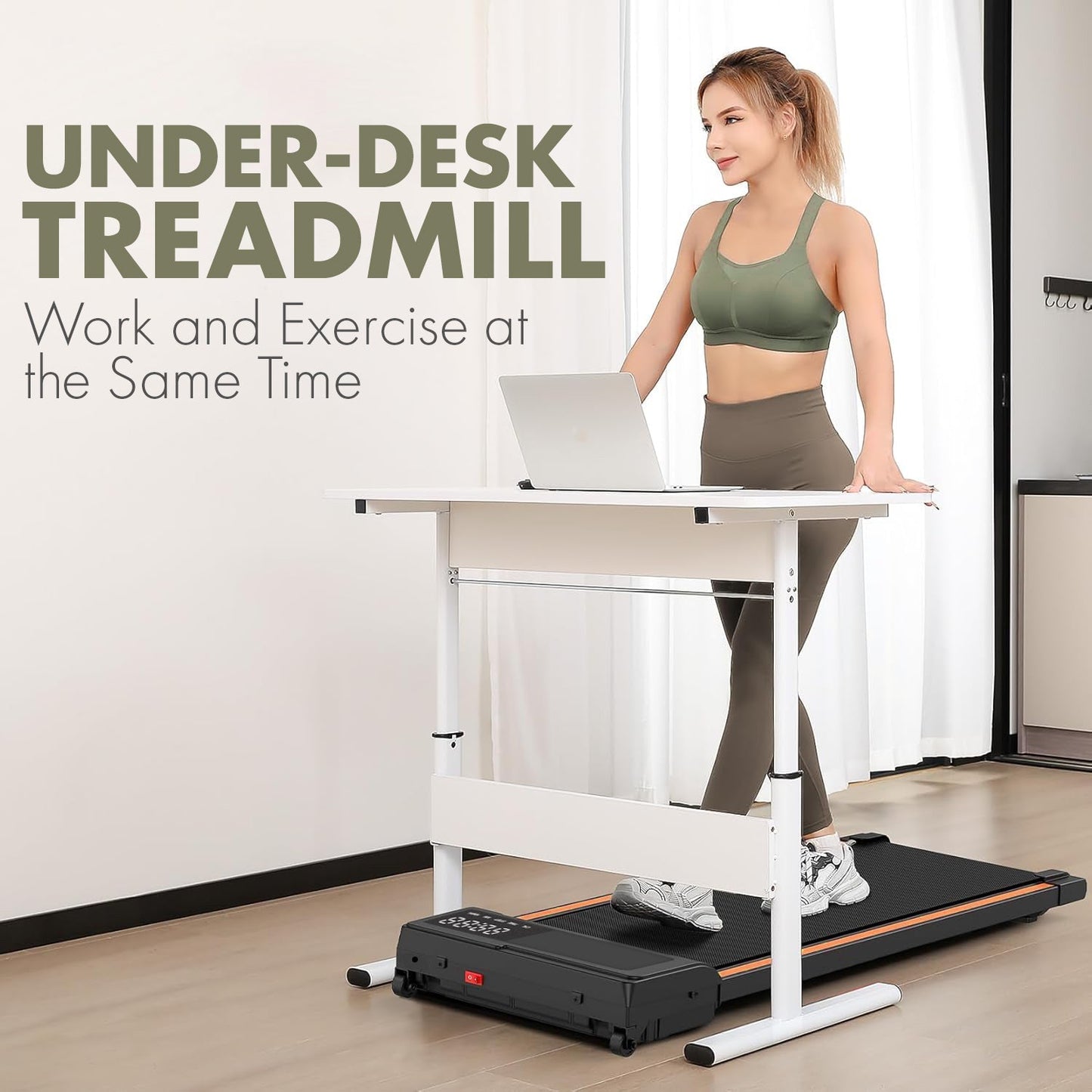Petys Walking Pad Foldable Under-Desk Treadmill – Quiet 2.5HP Motor, Up to 6 km/h, Home & Office Use
