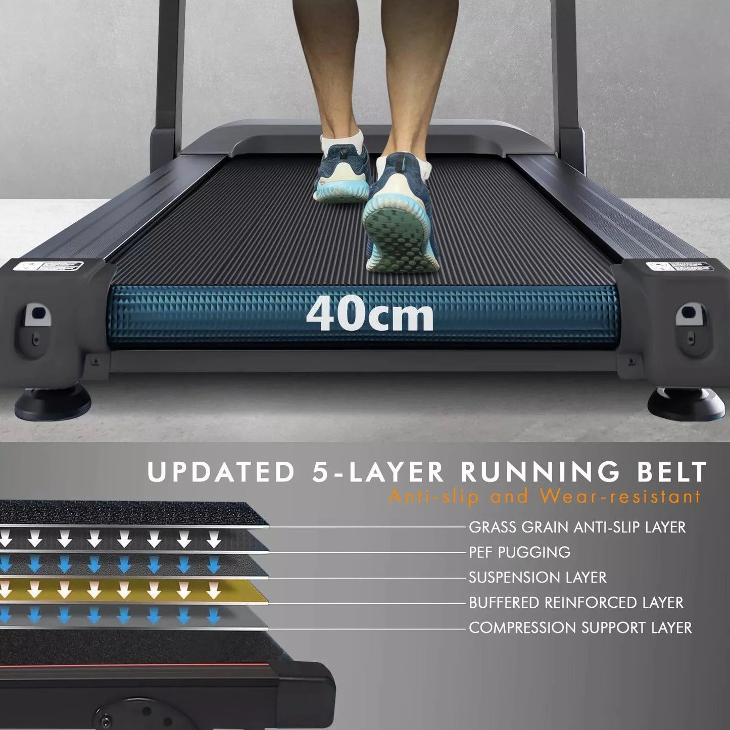 Foldable Electric Treadmill 1–12 km/h with Incline & Massager – Compact Home Gym Running Machine
