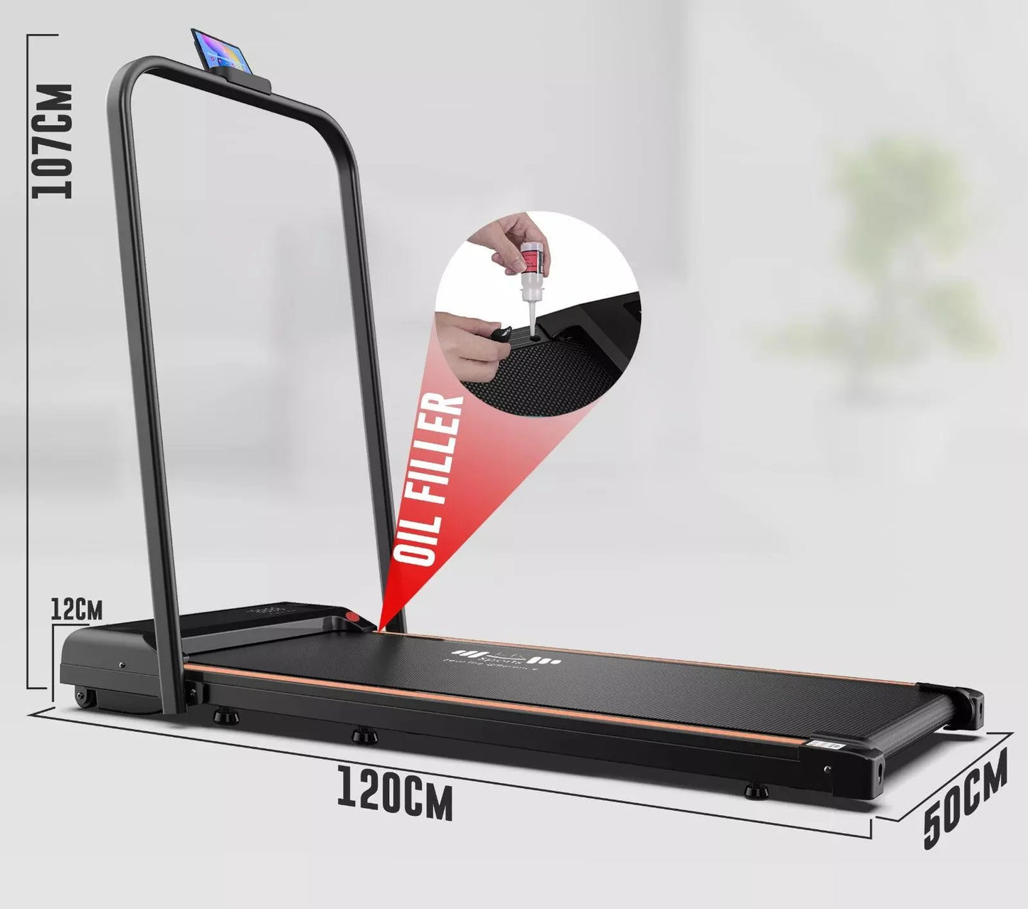 Petys Walking Pad Foldable Under-Desk Treadmill – Quiet 2.5HP Motor, Up to 6 km/h, Home & Office Use