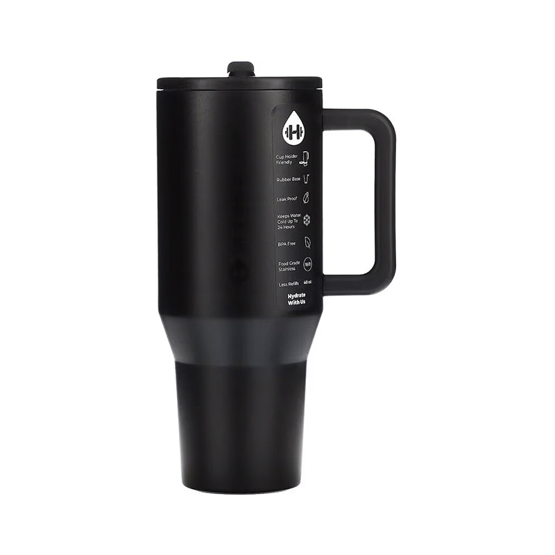 40oz & 32oz Stainless Steel Insulated Tumbler with Handle and Straw – Leakproof Travel Mug for Hot & Cold Drinks