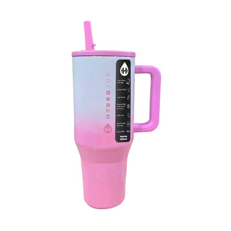 40oz & 32oz Stainless Steel Insulated Tumbler with Handle and Straw – Leakproof Travel Mug for Hot & Cold Drinks
