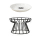 Ceramic Cat Bowl with Metal Stand