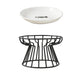 Ceramic Cat Bowl with Metal Stand
