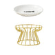 Ceramic Cat Bowl with Metal Stand