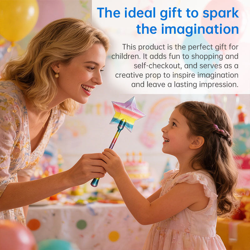 Magic Glow LED Star Wand – 7 Color Light-Up Star Wand with Card Slot, Lightweight Handheld Party & Costume Accessory
