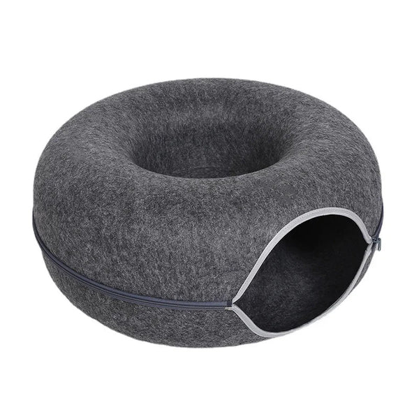 Donut Cat Bed House – Cozy Tunnel Bed for Play and Rest