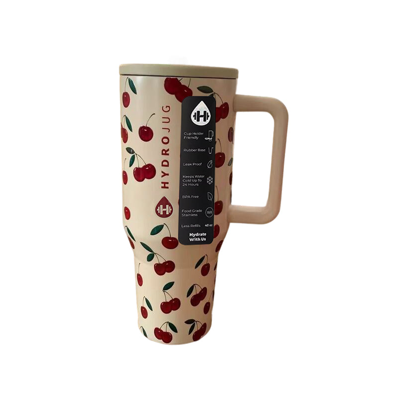 40oz & 32oz Stainless Steel Insulated Tumbler with Handle and Straw – Leakproof Travel Mug for Hot & Cold Drinks