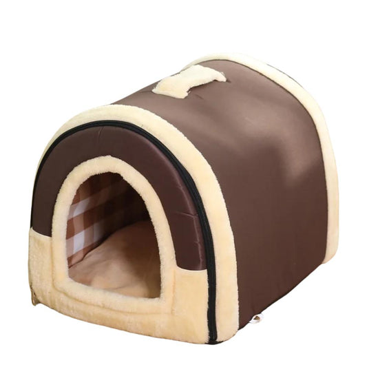 Indoor Cat House & Dog Bed Cave – Foldable Pet Hideaway