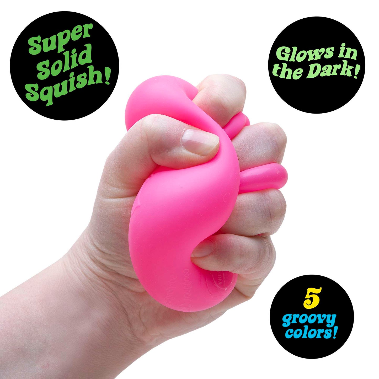 NeeDoh Nice Cube Glow Super Solid Squish Glow in the Dark Fidget Toy