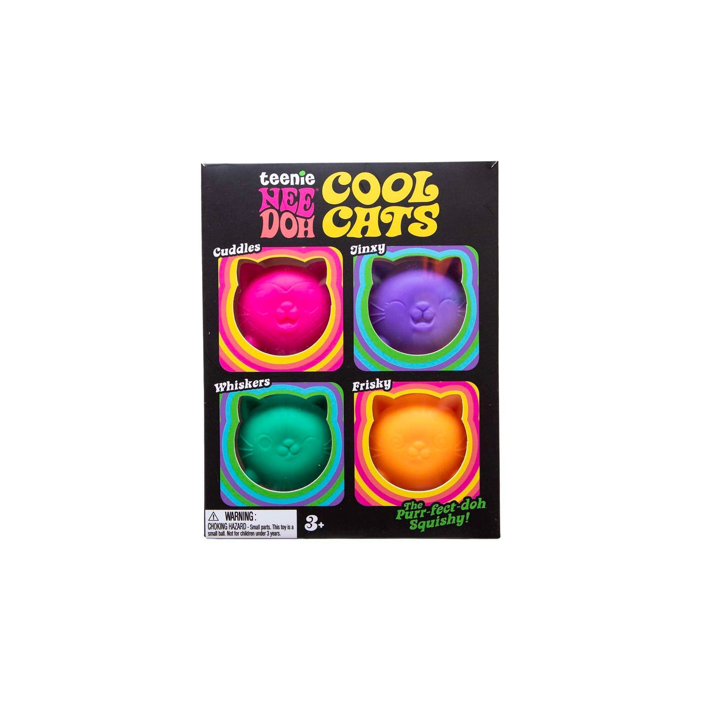 NeeDoh Cool Cats Teenie Velvet Squeeze Mini Cat Fidget Toy 4 Pack