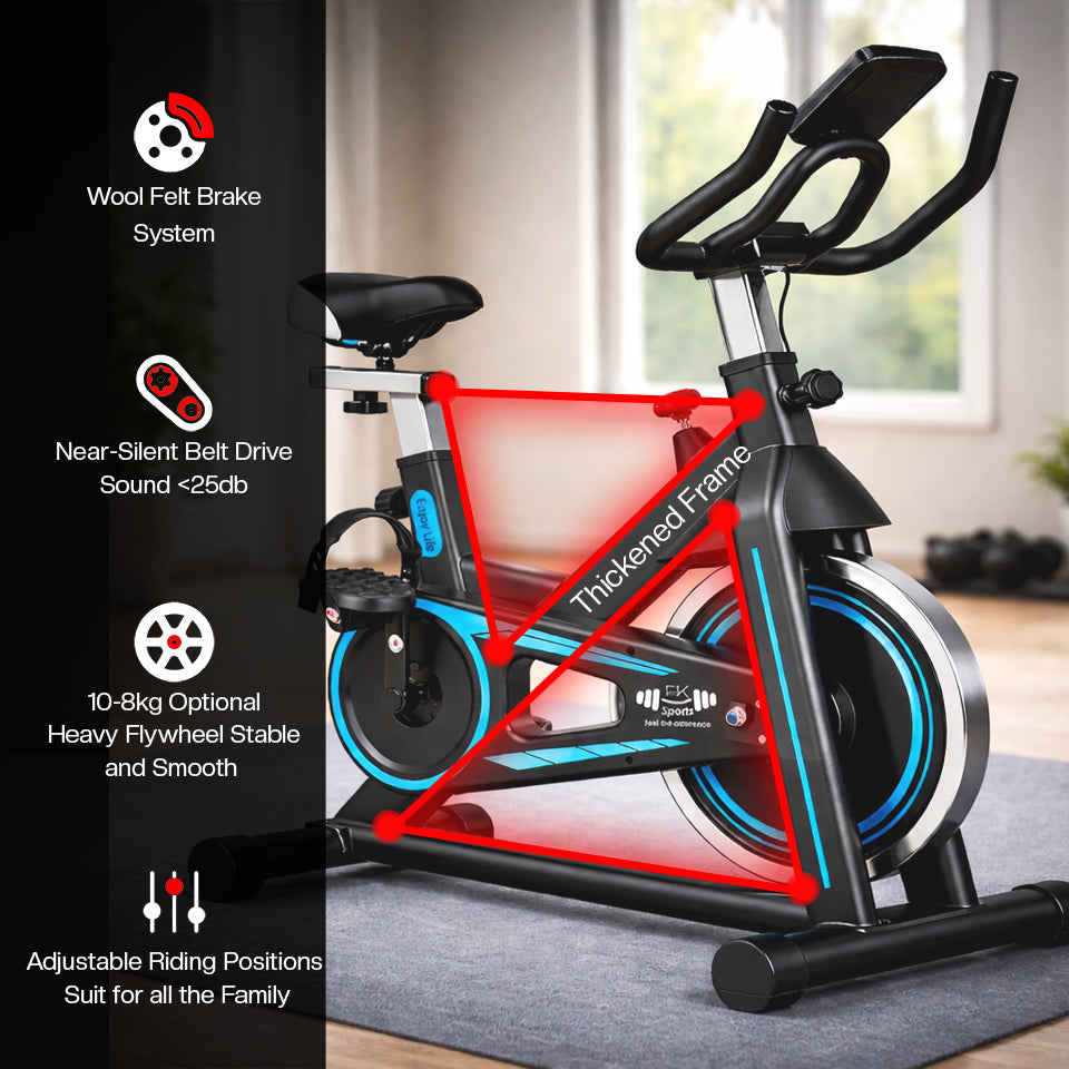 Exercise Bike Cardio Cycle Indoor Training LCD Screen 8KG-10Kg Flywheel Optional Fitness Gym