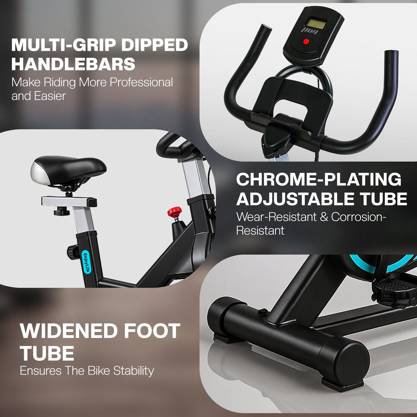 Exercise Bike Cardio Cycle Indoor Training LCD Screen 8KG-10Kg Flywheel Optional Fitness Gym