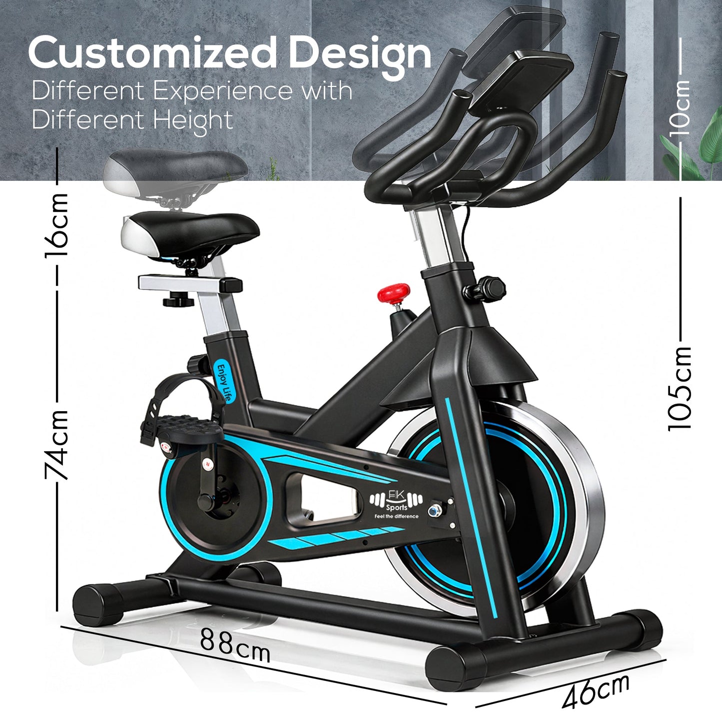 Exercise Bike Cardio Cycle Indoor Training LCD Screen 8KG-10Kg Flywheel Optional Fitness Gym